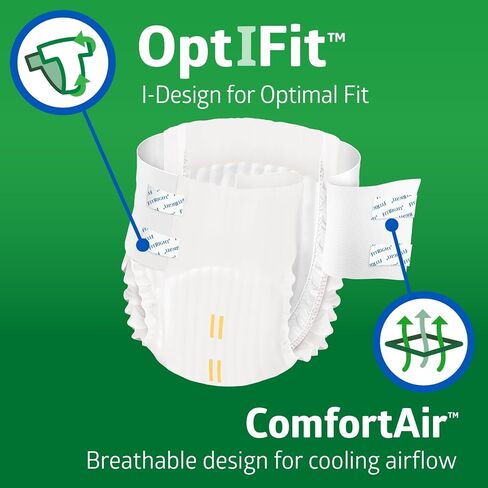 حفاضات FitRight Ultra للكبار، سراويل داخلية تستخدم لمرة واحدة مع علامات تبويب، شديدة الامتصاص، صغيرة، 20 بوصة - 33 بوصة، 4 عبوات من 20 (إجمالي 80) in Saudi Arabia