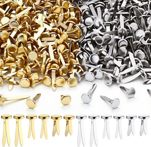 Ferraycle 500 Pitch Mini Brads Stables Brass Paper Paper Metal Round Round Brads لمشاريع DIY لمشاريع DIY (0.5 بوصة ، 0.7 بوصة ، 1 بوصة) in Kuwait