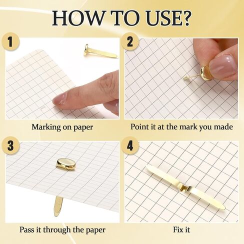 Ferraycle 500 Pitch Mini Brads Stables Brass Paper Paper Metal Round Round Brads لمشاريع DIY لمشاريع DIY (0.5 بوصة ، 0.7 بوصة ، 1 بوصة) in Kuwait
