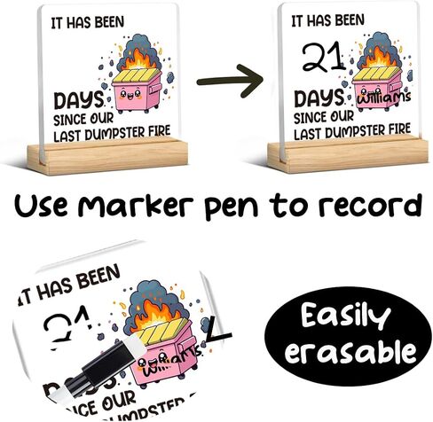 ملحقات مكتب إطفاء القمامة المضحكة، هدايا ديكور مكتب إطفاء الحريق، هدايا للنساء والرجال والمدير وزملاء العمل وصديق الموظفين والزملاء وحامل هدايا يوم الرئيس وعلامة أكريليك in Saudi Arabia