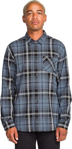 Volcom Mens Loreto Long Sleeve Flannel Shirt – Ultra-Soft Brushed Cotton Plaid Button Down in Saudi Arabia