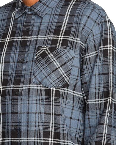Volcom Mens Loreto Long Sleeve Flannel Shirt – Ultra-Soft Brushed Cotton Plaid Button Down in Saudi Arabia