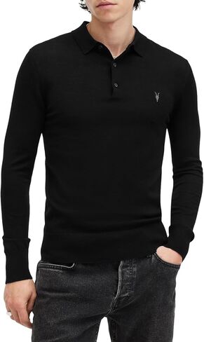 AllSaints Mens Mode Merino Ls Polo in Saudi Arabia