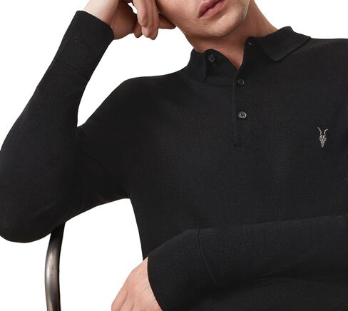 AllSaints Mens Mode Merino Ls Polo in Saudi Arabia