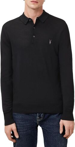 AllSaints Mens Mode Merino Ls Polo in Saudi Arabia
