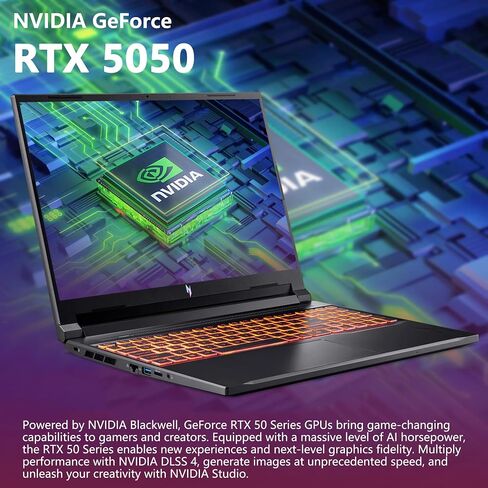 Acer Nitro V 16 Gaming Mamped | 16 "Wuxga IPS 165Hz | AMD Zen 4 8-Core Ryzen 7 8845HS (> I7-12700H) | 32GB DDR5 1TB SSD | GEFORCE RTX 4060 8GB in Saudi Arabia