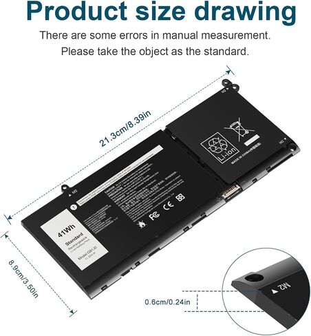 G91J0 41Wh Battery Replacement for Dell Latitude 3320 3330 3420 3520 Inspiron 3510 3511 3515 3525 3530 5310 5410 5418 5510 5515 5518 14 Plus 7420 7415 2-in-1 Vostro 5620 5625 V6W33 TN70C 11.25V in Kuwait