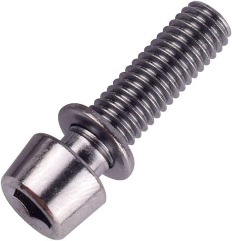 6Pcs Bike Stem Bolts Allen Hex with Washer Screw for BMX/MTB/Road Bicycle Black Gold Red Blue Green Purple Rainbow (Silver) in Kuwait