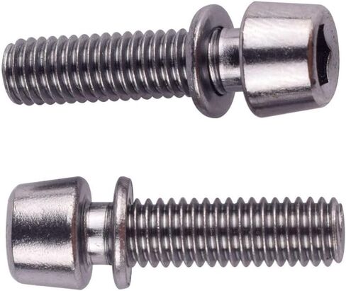 6Pcs Bike Stem Bolts Allen Hex with Washer Screw for BMX/MTB/Road Bicycle Black Gold Red Blue Green Purple Rainbow (Silver) in Kuwait