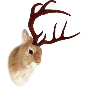 FlyEgg Realistic Jackalope Head Wall Mount With Artificial Horns Yellow for Home Or Office Gifts in Saudi Arabia