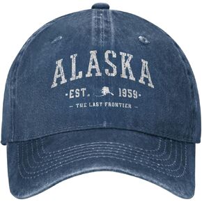 Alaska Est 1959 Baseball Cap Men Vintage Washed Distressed Sun Summer Cowboy Navy Blue Adults Trucker Hat in Saudi Arabia