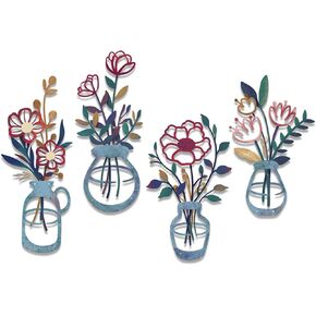 4 قطع مزهرية معدنية جدار الفن الأسود المعادن الزهور جدار ديكور الحد الأدنى الأزهار الجدار شنقا ديكور الزهور المعدنية جدار الفنون منحوتات الجدار المعدنية معلقة لغرفة المعيشة الحمام المطبخ in Kuwait