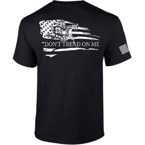تي شيرت رجالي قصير الأكمام مطبوع عليه Patriot Pride Don't Tread On Me Snake American Flag in Kuwait