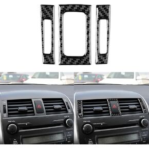 Generic Real Premium 3D Effect Carbon Fiber Sticker Compatible with Toyota Corolla 2009-2013 Car Center Console Gear Shift Panel Decoration Auto Interior Accessories Decal Black, TACA0913 in Saudi Arabia