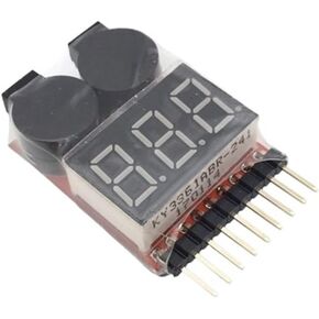 1-8S Lipo Li-ion Fe Battery Voltage 2IN1 Indicator Tester Low Voltage Buzzer Alarm for RC Car Boat LED 3.7-30V Dual Speaker in Saudi Arabia