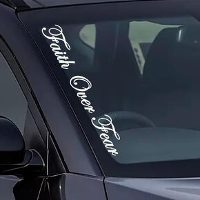 ملصق فينيل على شكل شعار الإيمان فوق الخوف من الفينيل على شكل يسوع المسيحي لنافذة شاحنة السيارة، اقتباس إيماني ملهم in Kuwait