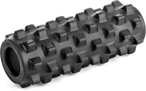 RumbleRoller - Mid Size 22 Inches - Black - Extra Firm - Textured Muscle Foam Roller - Relieve Sore Muscles- Your Own Portable Massage Therapist - Patented Foam Roller Technology in Saudi Arabia