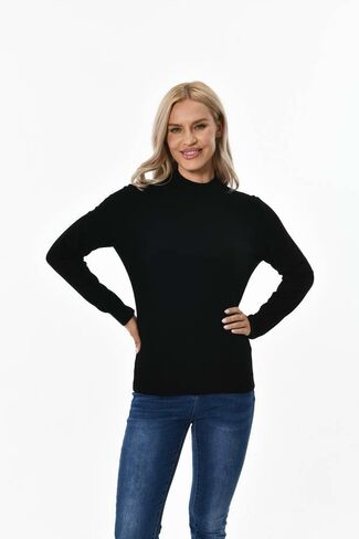 Women's 100% Pure Cashmere Long Sleeve Pullover Mock Neck Sweater in Kuwait