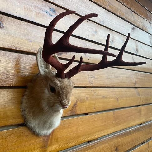 FlyEgg Realistic Jackalope Head Wall Mount With Artificial Horns Yellow for Home Or Office Gifts in Saudi Arabia