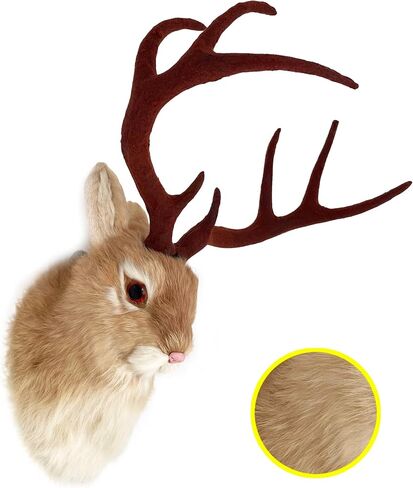 FlyEgg Realistic Jackalope Head Wall Mount With Artificial Horns Yellow for Home Or Office Gifts in Saudi Arabia