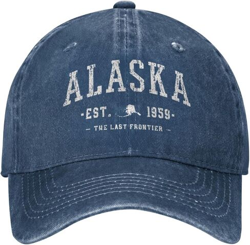 Alaska Est 1959 Baseball Cap Men Vintage Washed Distressed Sun Summer Cowboy Navy Blue Adults Trucker Hat in Saudi Arabia