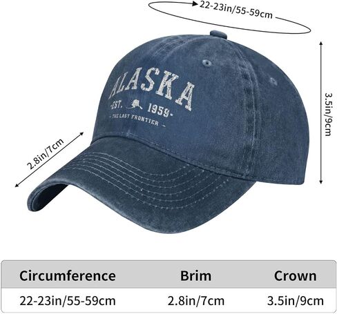 Alaska Est 1959 Baseball Cap Men Vintage Washed Distressed Sun Summer Cowboy Navy Blue Adults Trucker Hat in Saudi Arabia