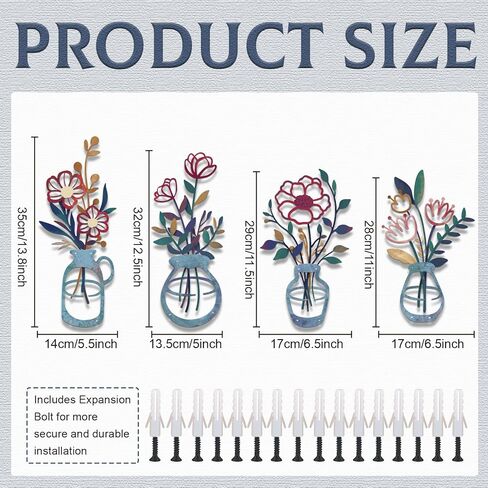 4 قطع مزهرية معدنية جدار الفن الأسود المعادن الزهور جدار ديكور الحد الأدنى الأزهار الجدار شنقا ديكور الزهور المعدنية جدار الفنون منحوتات الجدار المعدنية معلقة لغرفة المعيشة الحمام المطبخ in Kuwait