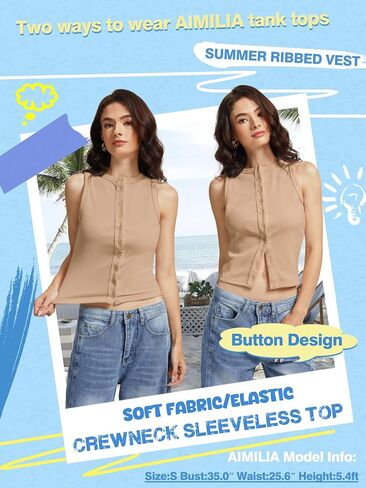 المرأة زر أسفل تانك القمم أكمام مضلع المحاصيل الصيف زر حتى Crewneck سترة قميص الخروج سليم صالح القمم in Kuwait