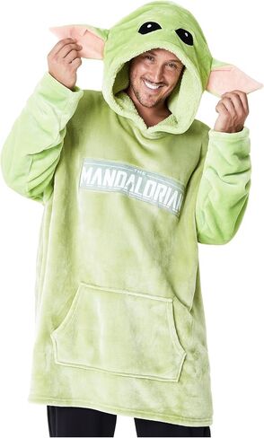 The Mandalorian Oversized Hoodie, Comfy & Warm Star Wars Hoodies for Women and Men, Soft Baby Yoda Blanket Hoodie with 3D Hood, Long Sleeves, & Pocket, Green in Saudi Arabia