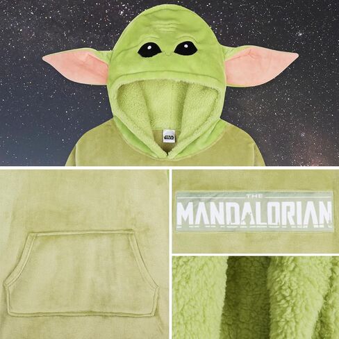 The Mandalorian Oversized Hoodie, Comfy & Warm Star Wars Hoodies for Women and Men, Soft Baby Yoda Blanket Hoodie with 3D Hood, Long Sleeves, & Pocket, Green in Saudi Arabia