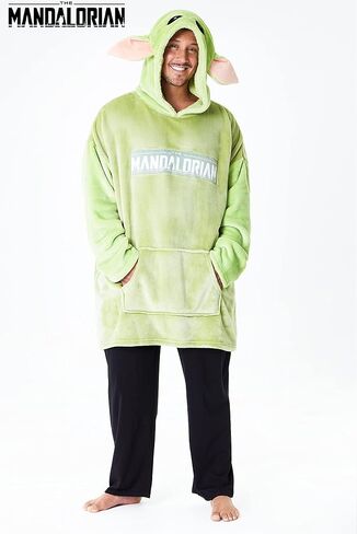 The Mandalorian Oversized Hoodie, Comfy & Warm Star Wars Hoodies for Women and Men, Soft Baby Yoda Blanket Hoodie with 3D Hood, Long Sleeves, & Pocket, Green in Saudi Arabia
