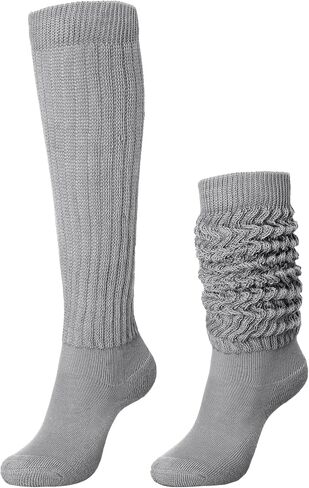 جوارب Slouch Socks Slouchy Socks Pack جوارب عالية الركبة جوارب 80s 90s جوارب قطنية مكدسة جوارب طويلة (أبيض، 12-13.5،1-4) in Kuwait