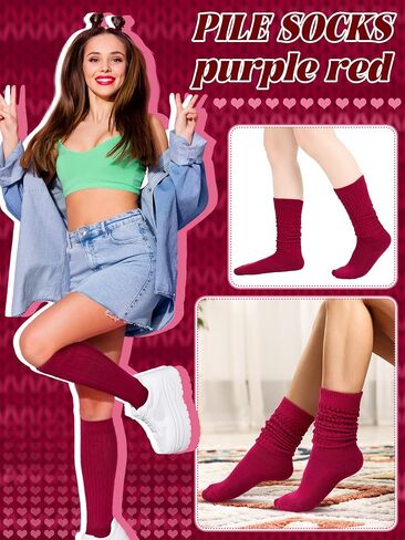 جوارب Slouch Socks Slouchy Socks Pack جوارب عالية الركبة جوارب 80s 90s جوارب قطنية مكدسة جوارب طويلة (أبيض، 12-13.5،1-4) in Kuwait