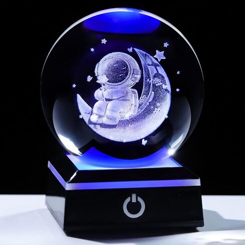 Enjinkail 3D Crystal Ball Elephant Gifts for Women Men Adults Decor for Home Snow Globe Ornament with LED Base Night Light, Laser Etched Glass Elephant Figurines Friendship Gifts for Her Mom Friend in Kuwait