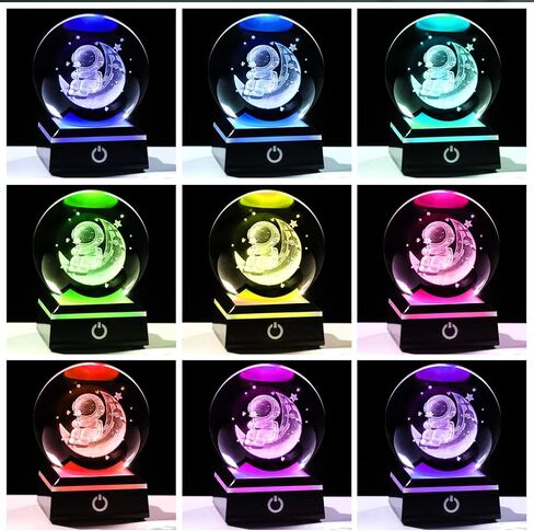 Enjinkail 3D Crystal Ball Elephant Gifts for Women Men Adults Decor for Home Snow Globe Ornament with LED Base Night Light, Laser Etched Glass Elephant Figurines Friendship Gifts for Her Mom Friend in Kuwait