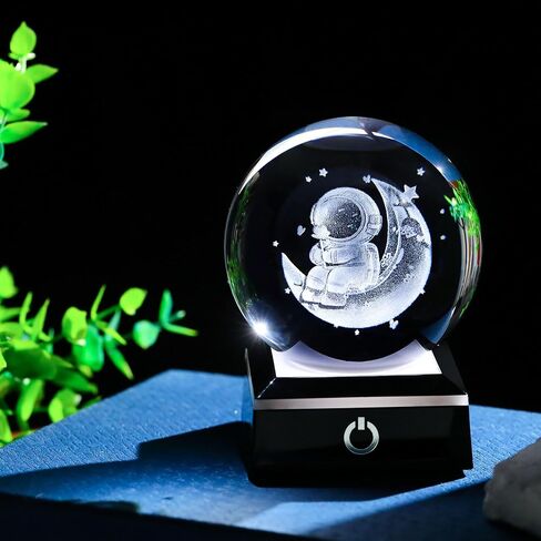 Enjinkail 3D Crystal Ball Elephant Gifts for Women Men Adults Decor for Home Snow Globe Ornament with LED Base Night Light, Laser Etched Glass Elephant Figurines Friendship Gifts for Her Mom Friend in Kuwait