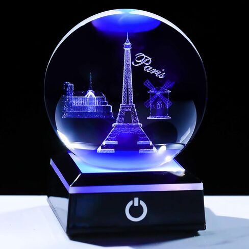 Enjinkail 3D Crystal Ball Elephant Gifts for Women Men Adults Decor for Home Snow Globe Ornament with LED Base Night Light, Laser Etched Glass Elephant Figurines Friendship Gifts for Her Mom Friend in Kuwait