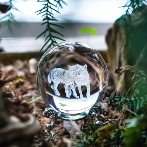 60mm Laser Engraved Panda Crystal Ball with Stand Glass Collectible Figurine Home Decor Perfect Panda Gift for Women in Saudi Arabia