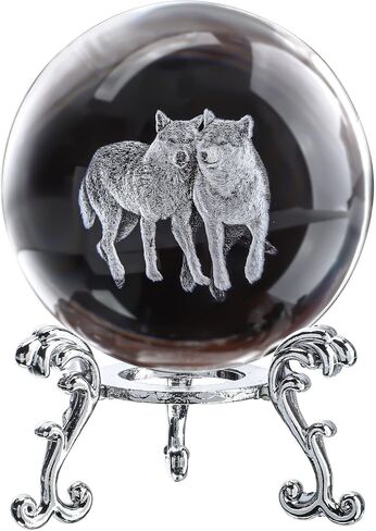 60mm Laser Engraved Panda Crystal Ball with Stand Glass Collectible Figurine Home Decor Perfect Panda Gift for Women in Saudi Arabia