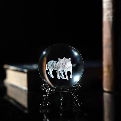 60mm Laser Engraved Panda Crystal Ball with Stand Glass Collectible Figurine Home Decor Perfect Panda Gift for Women in Saudi Arabia