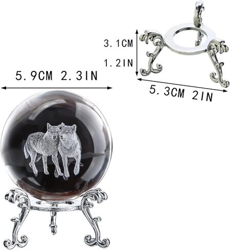 60mm Laser Engraved Panda Crystal Ball with Stand Glass Collectible Figurine Home Decor Perfect Panda Gift for Women in Saudi Arabia