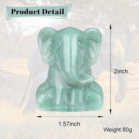 YATOJUZI 2" Amethyst Elephant Decor Statue Purple Elephant Gifts for Women Hand Carved Crystal Decor Figurines Crystals Animal Statue Figurine Purple Room Office Desk Home Decor Spiritual Gifts in Kuwait