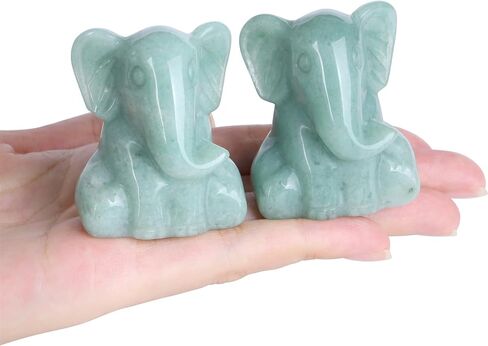YATOJUZI 2" Amethyst Elephant Decor Statue Purple Elephant Gifts for Women Hand Carved Crystal Decor Figurines Crystals Animal Statue Figurine Purple Room Office Desk Home Decor Spiritual Gifts in Kuwait