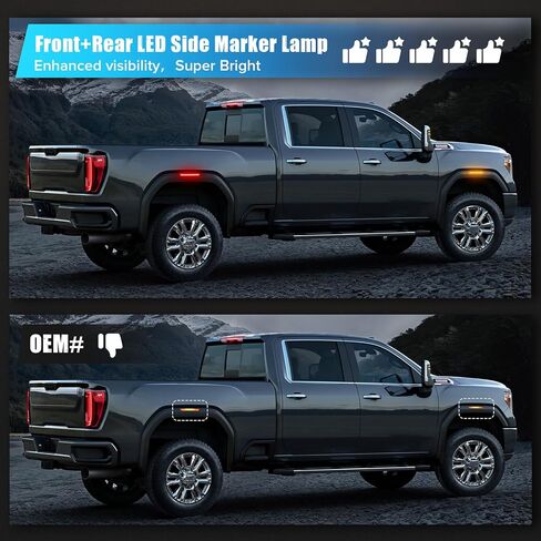 Smoke Lens LED Side Marker Lights Compatible with 2020-2024 Sierra 2500HD 3500HD Front Rear Bumper Marker Lamps Pack of 4 in Kuwait