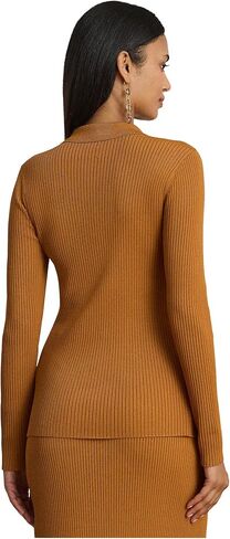 Lauren Ralph Lauren Women's Rib-Knit Long-Sleeve Polo Cardigan in Saudi Arabia