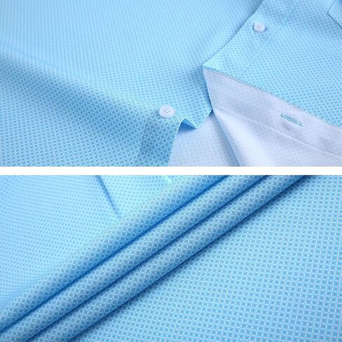 Mans Long Sleeve Button Down Shirt Wrinkle Free Dress Shirt Print Regular Fit Shirt for Man in Saudi Arabia