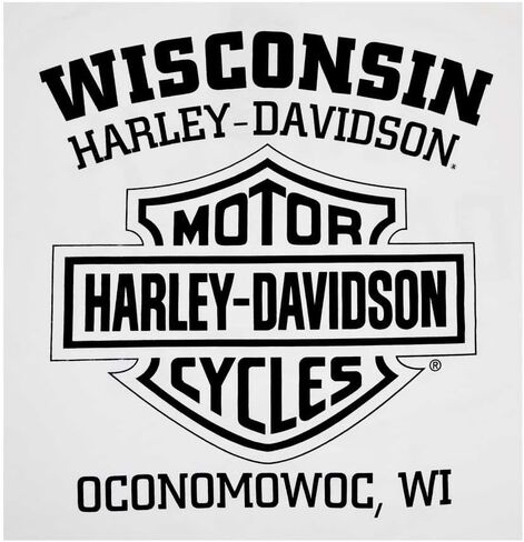تي شيرت Harley-Davidson رجالي بأكمام طويلة برتقالي ودرع أبيض in Kuwait