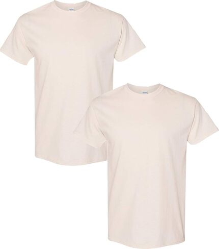 Gildan Men's Heavy Cotton T-Shirt, Style G5000, 2-Pack MED-Natural in Saudi Arabia
