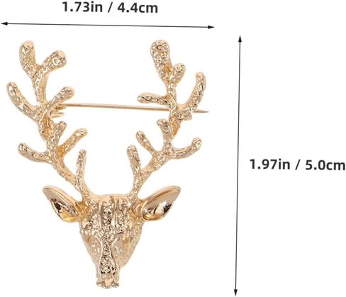 4Pcs Elk Head Brooch Pins Decorative Metal Brooches for Clothing Lightweight Scarf Buckle Accessories Unique Men and Women for Parties and Everyday Wear in Saudi Arabia