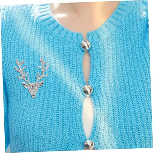 4Pcs Elk Head Brooch Pins Decorative Metal Brooches for Clothing Lightweight Scarf Buckle Accessories Unique Men and Women for Parties and Everyday Wear in Saudi Arabia